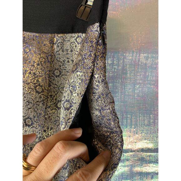 Narciso Rodriguez for Design Nation Metallic A-Line Skirt Womens 10 NWT Royalty - Picture 3 of 6